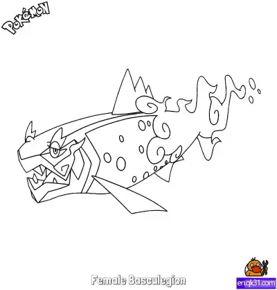 Free printable Female Basculegion Coloring Page - Free Printable Pokemon Coloring Sheets coloring page
